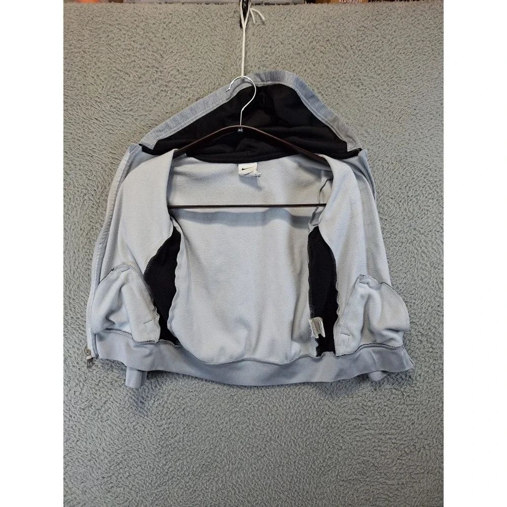 Lot Of 2 Nike Track Jacket Boys 7/L Gray Blue Dri Fit Therma Fleece Lined Zip Up